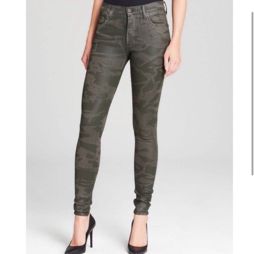 Citizens of Humanity Rocket High Rise Skinny Wax Coated Camo Jeans size 25